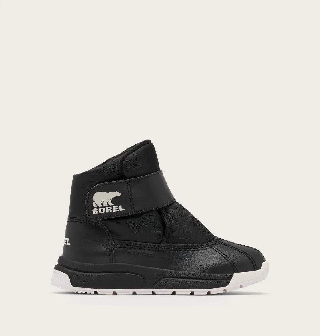 SOREL CHILDREN'S WHITNEY™ III STRAP MID Waterproof Boot Black, Sea Salt Discount