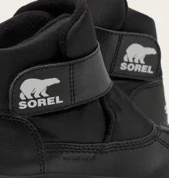 SOREL CHILDREN'S WHITNEY™ III STRAP MID Waterproof Boot Black, Sea Salt Discount