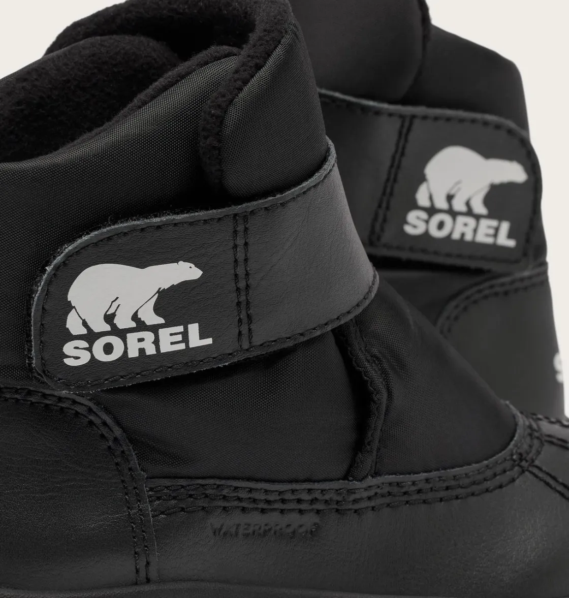 SOREL CHILDREN'S WHITNEY™ III STRAP MID Waterproof Boot Black, Sea Salt Discount