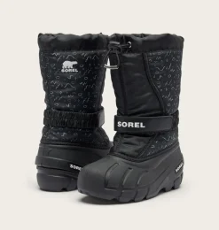 SOREL FLURRY™ Print Children's Boot Black, Sea Salt Best