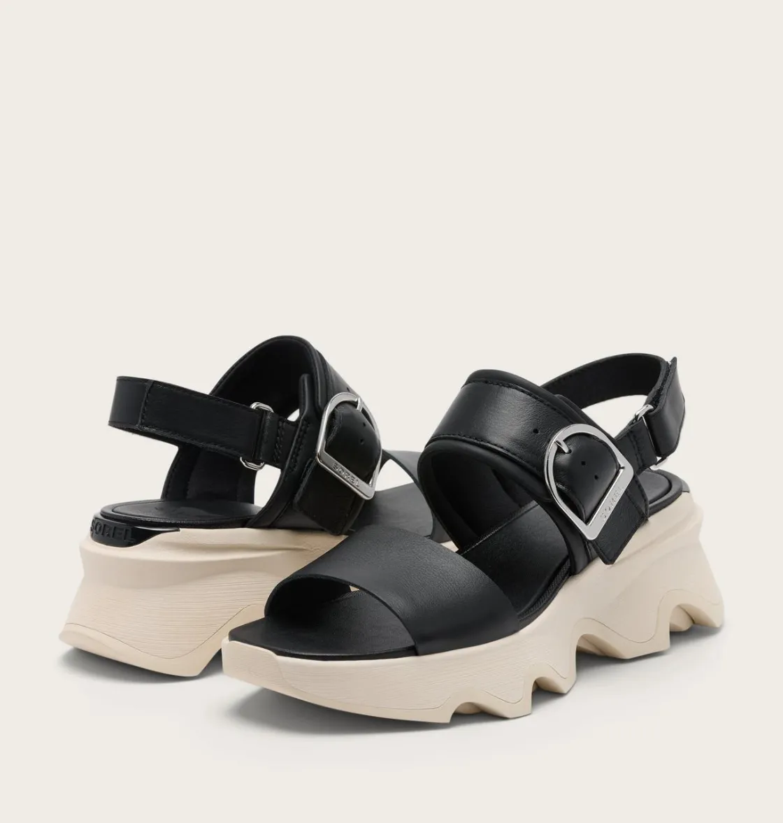 SOREL Kinetic™ Impact Wedge Women's Sandal Black, Chalk Discount