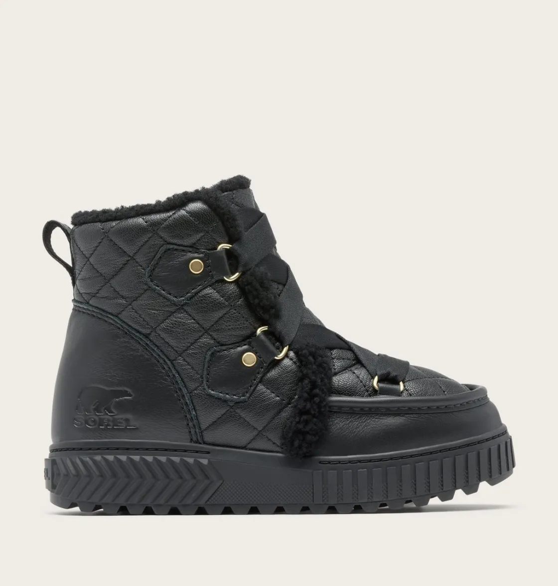SOREL ONA AVE™ Alpine Lux Waterproof Boot Black, Sea Salt Sale