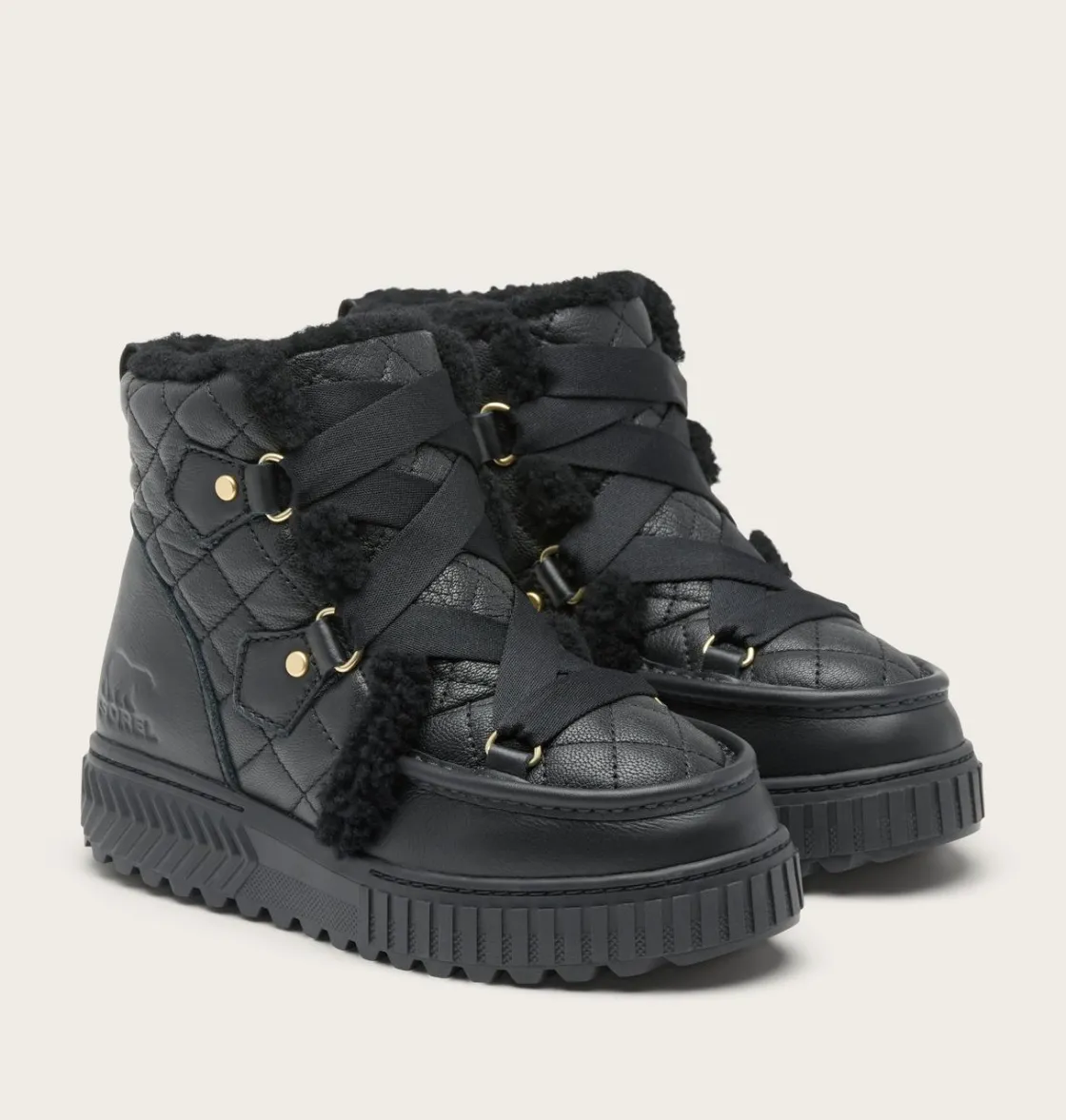 SOREL ONA AVE™ Alpine Lux Waterproof Boot Black, Sea Salt Sale