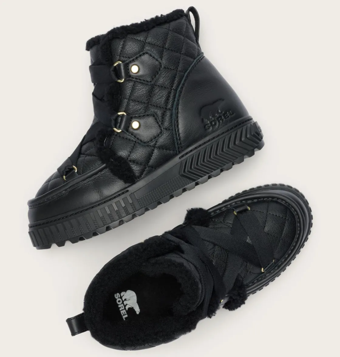 SOREL ONA AVE™ Alpine Lux Waterproof Boot Black, Sea Salt Sale