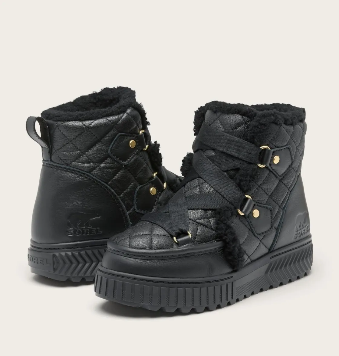 SOREL ONA AVE™ Alpine Lux Waterproof Boot Black, Sea Salt Sale