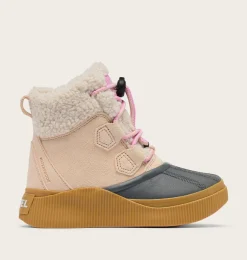 SOREL OUT N ABOUT™ IV Chillz Youth Waterproof Boot Pearlescent, Gum 16 New