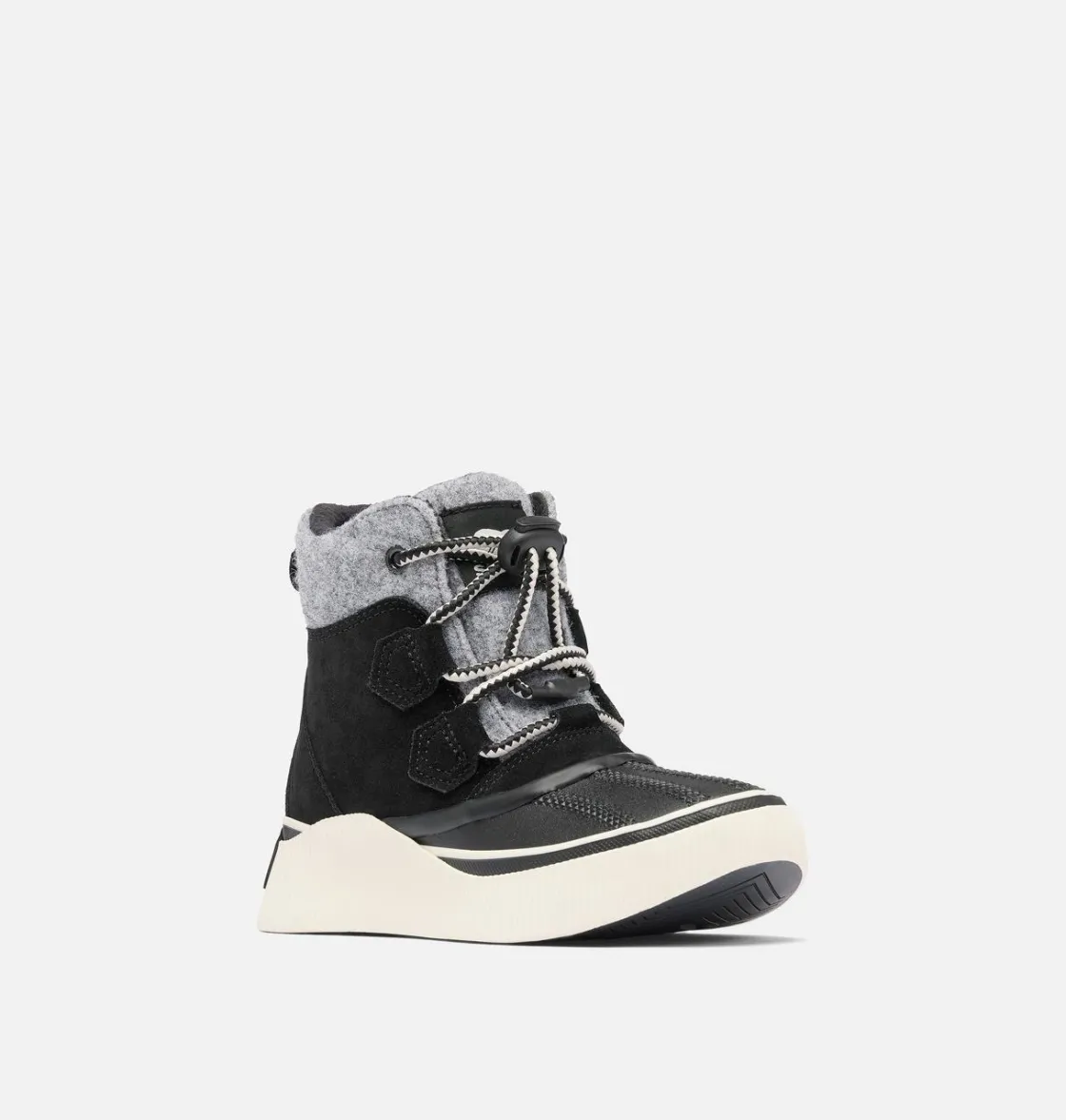 SOREL OUT N ABOUT™ IV Chillz Youth Waterproof Boot Black, Chalk Clearance
