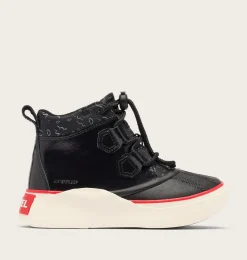 SOREL OUT N ABOUT™ IV Classic Youth Waterproof Boot Black, Bright Red New
