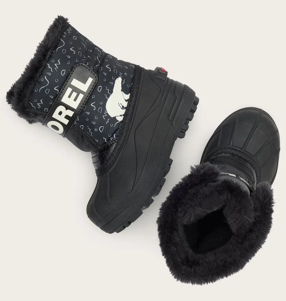 SOREL SNOW COMMANDER™ Toddler Boot Black, Bright Red Clearance