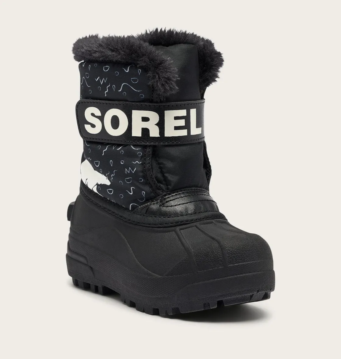 SOREL SNOW COMMANDER™ Toddler Boot Black, Bright Red Clearance