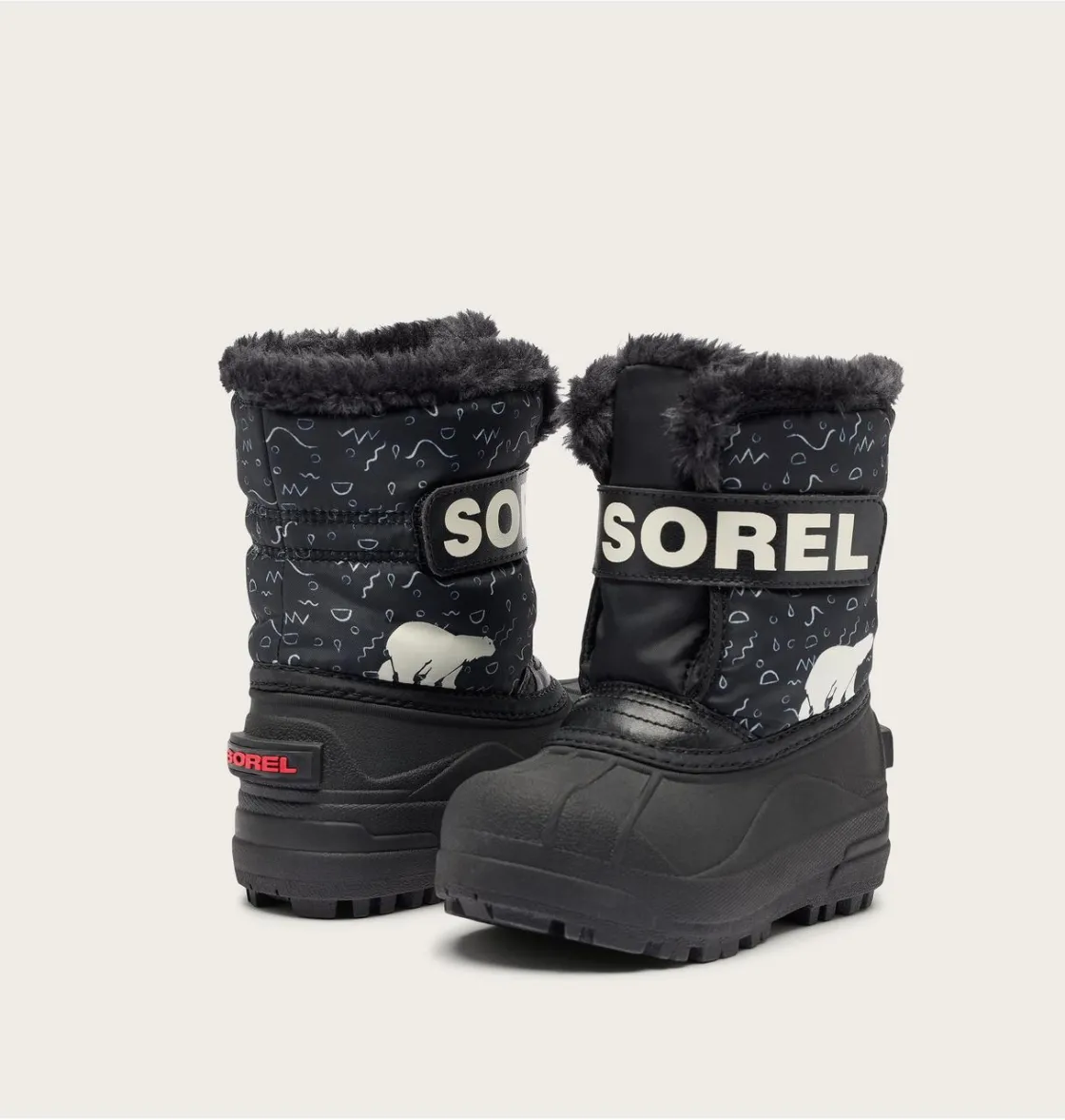 SOREL SNOW COMMANDER™ Toddler Boot Black, Bright Red Clearance
