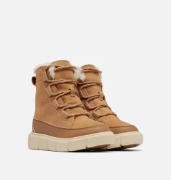 SOREL EXPLORER™ III Lace Children's Waterproof Boot Tawny Buff, Bleached Ceramic Outlet