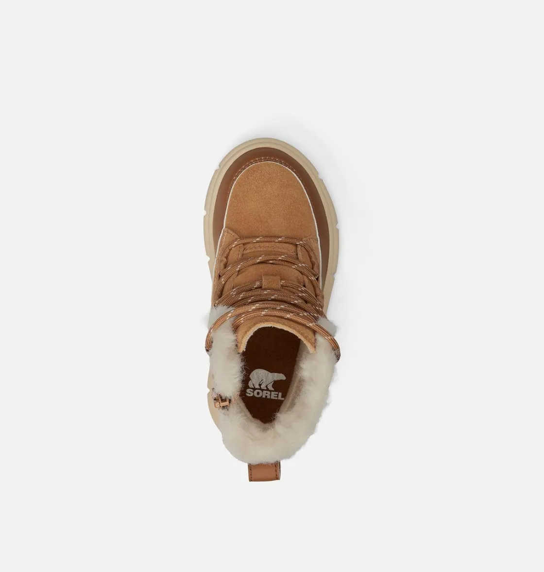 SOREL EXPLORER™ III Lace Children's Waterproof Boot Tawny Buff, Bleached Ceramic Outlet