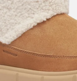 SOREL EXPLORER™ III Slip-On Cozy Women's Waterproof Boot Tawny Buff, Sea Salt Hot